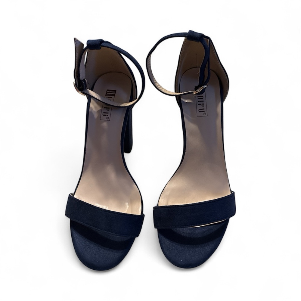 IDIFU Navy Ankle Strap Heels